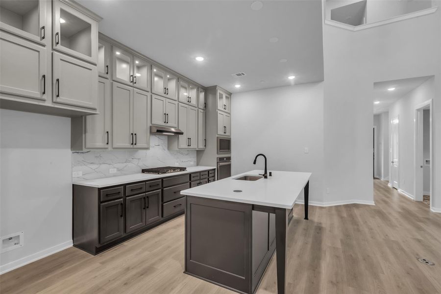 The large island is perfect for entertaining.