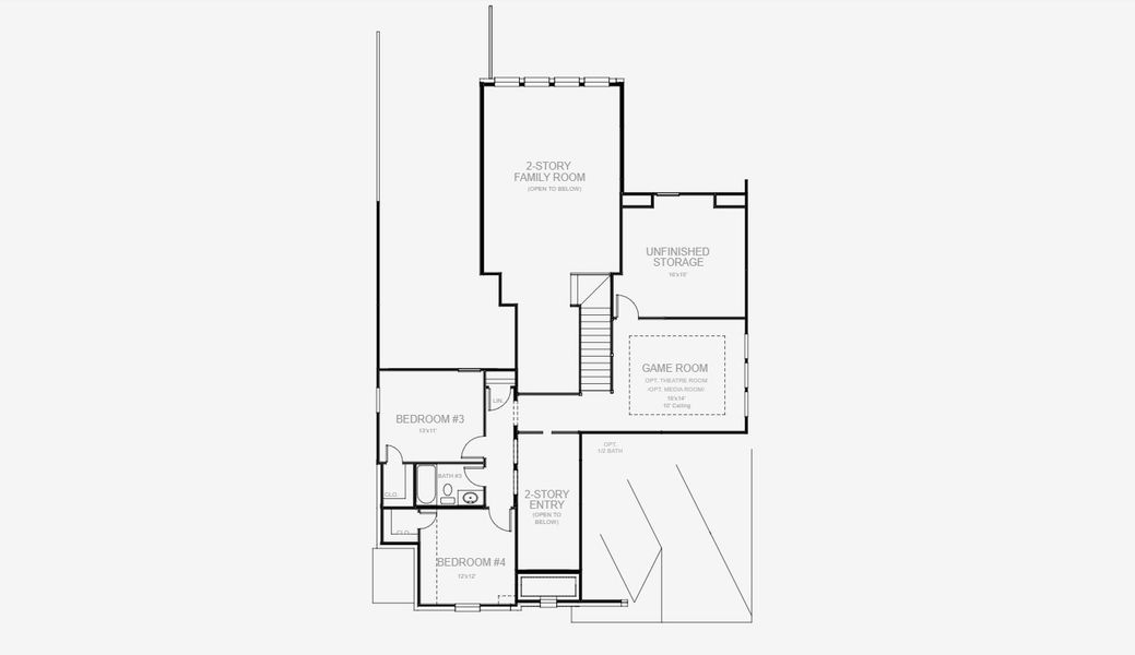 2D floor plan layout for the 3095W by Perry Homes in Devonshire 55', Forney, TX (Image 4). 2D floor plan layout for the 3095W by Perry Homes in Devonshire 55', Forney, TX (Image 4).