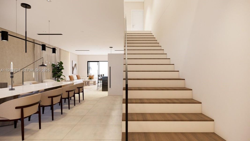 Furnished interior view inside a new home in , Miami (Image 13).