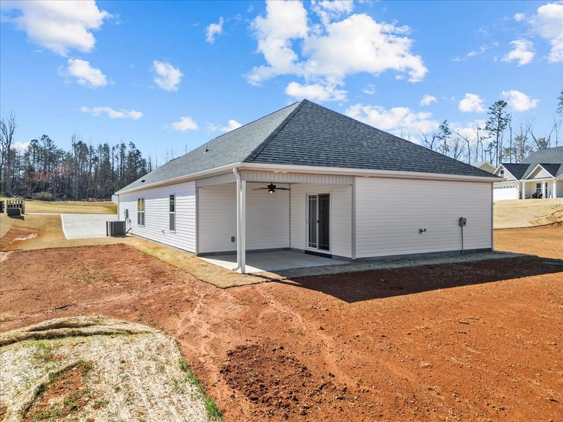 Representative exterior details of a home built from the Cheshire by Enchanted Homes in Hampshire Heights, Moore (Image 4).