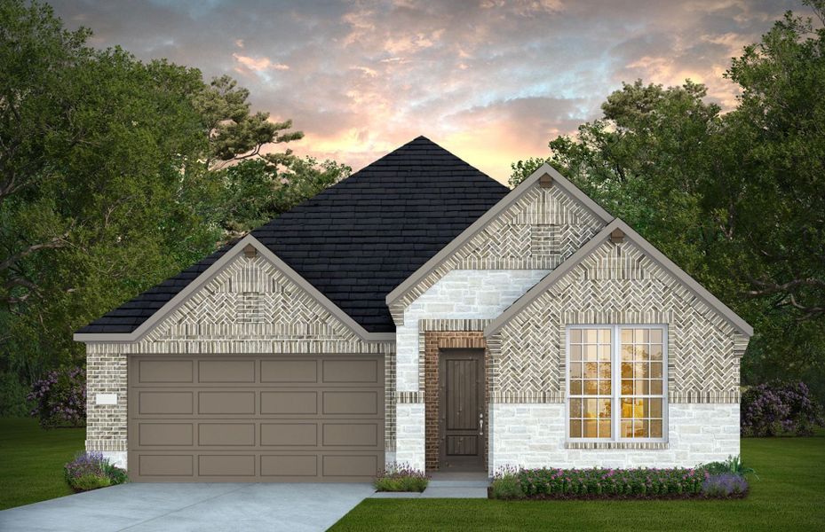 Representative exterior photo of a completed home built from the Chilton by Pulte Homes in Blue Creek Trails, Richmond, TX (Image 11).