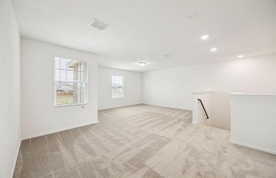 *floorplan representation, not actual home - Spacious game room on second level