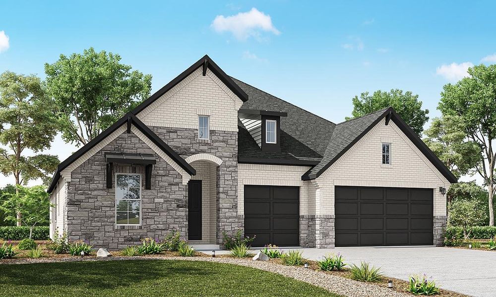 Representative exterior photo of a completed home built from the Bergamot by Caldwell Homes in Chambers Creek, Willis, TX (Image 21). Representative exterior photo of a completed home built from the Bergamot by Caldwell Homes in Chambers Creek, Willis, TX (Image 21).