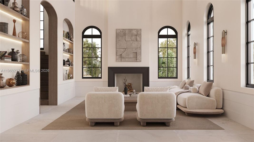 Furnished interior view inside a new home in , Miami (Image 3).