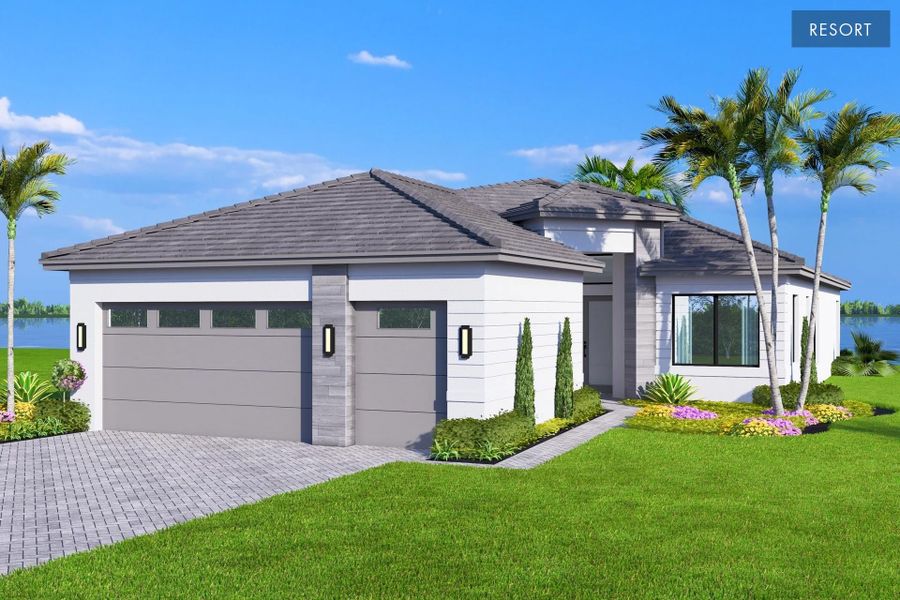 Representative exterior photo of a completed home built from the Palazzo II by GL Homes in Valencia Vista at Riverland, Port St. Lucie, FL (Image 2). Representative exterior photo of a completed home built from the Palazzo II by GL Homes in Valencia Vista at Riverland, Port St. Lucie, FL (Image 2).