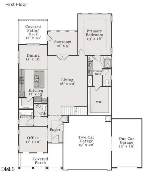 2D floor plan layout of this home in The View, Durham, NC (Image 4).