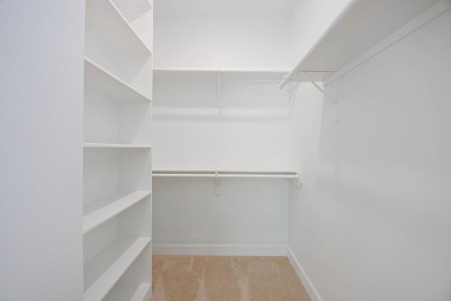 Two walk-in closets = no compromises. Plenty of shelving and hanging space to keep your wardrobe beautifully organized.
