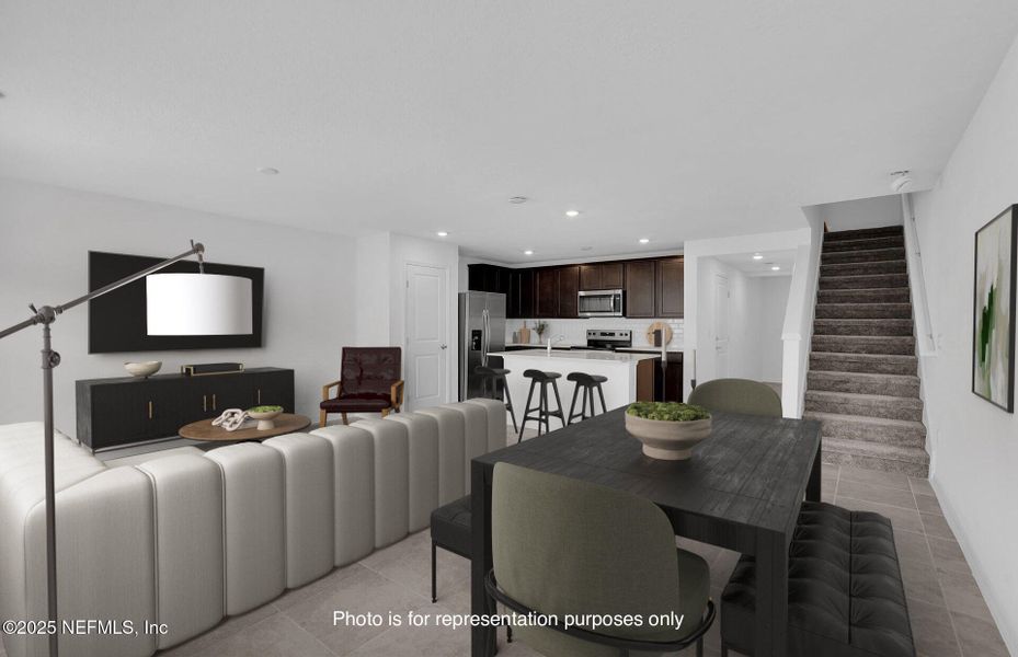 Furnished interior view inside a new home in , Jacksonville (Image 11). Furnished interior view inside a new home in , Jacksonville (Image 11).