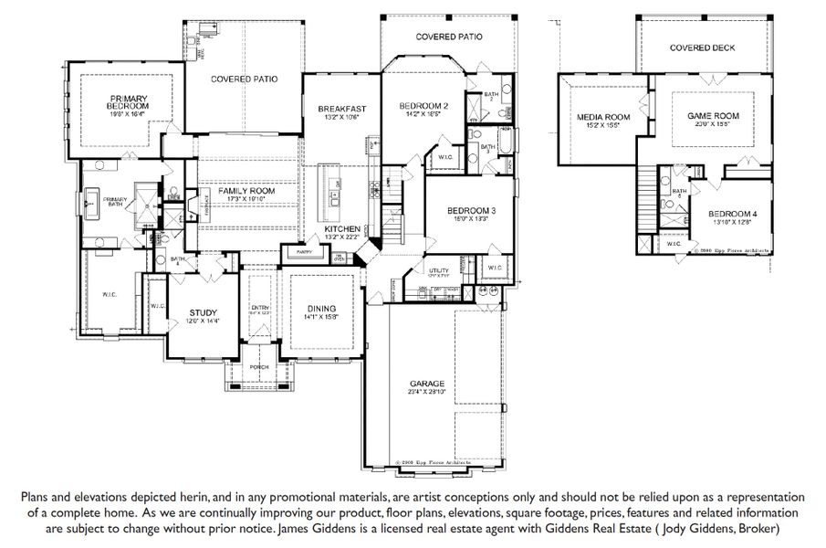 2D floor plan layout of this home in Clearwater Ranch, Liberty Hill, TX (Image 5).