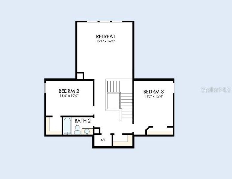 2D floor plan layout of this home in Lakeview Crossing – Tradition Series, Sarasota, FL (Image 3).