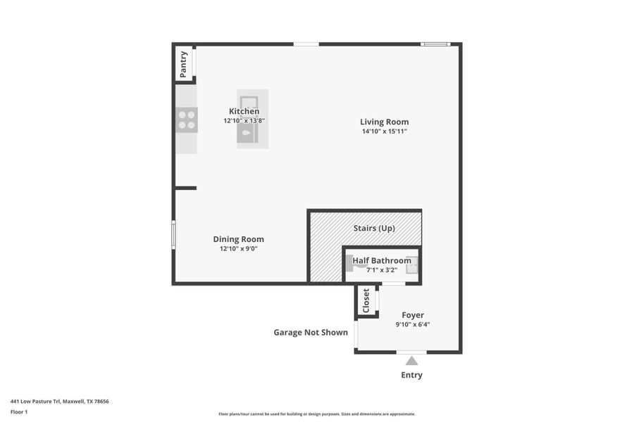 2D floor plan layout of this home in Sunset Oaks, Maxwell, TX (Image 6).