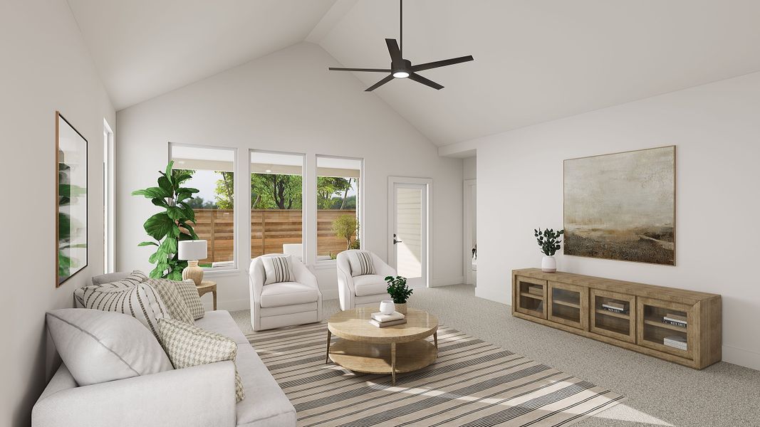 Representative furnished interior of a home built from the Juniper by Tri Pointe Homes in Landmark, Denton (Image 9).
