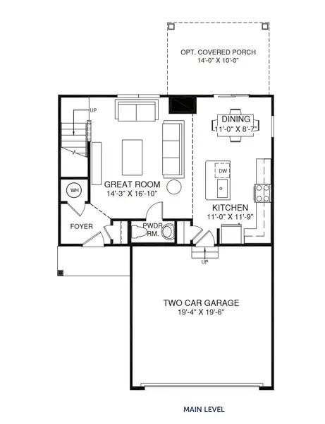 2D floor plan layout for the Iris by Ryan Homes in Sterling Oaks, Ash, NC (Image 4).