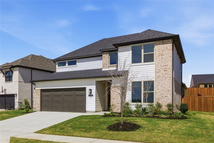 Front exterior of a new home in Talon Hills, Fort Worth, TX, highlighting curb appeal (Image 1). Front exterior of a new home in Talon Hills, Fort Worth, TX, highlighting curb appeal (Image 1).