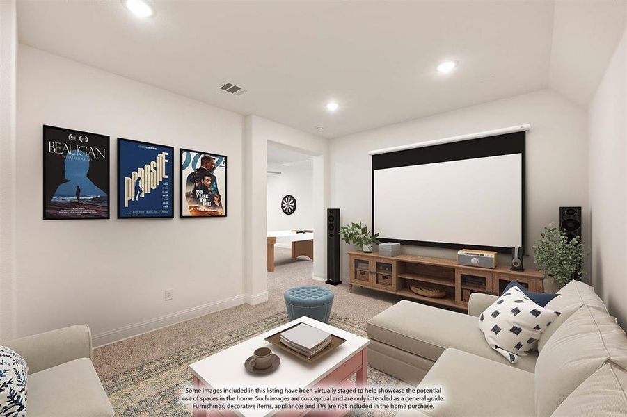 Furnished interior view inside a new home in Painted Tree Woodland District 50, McKinney (Image 15).