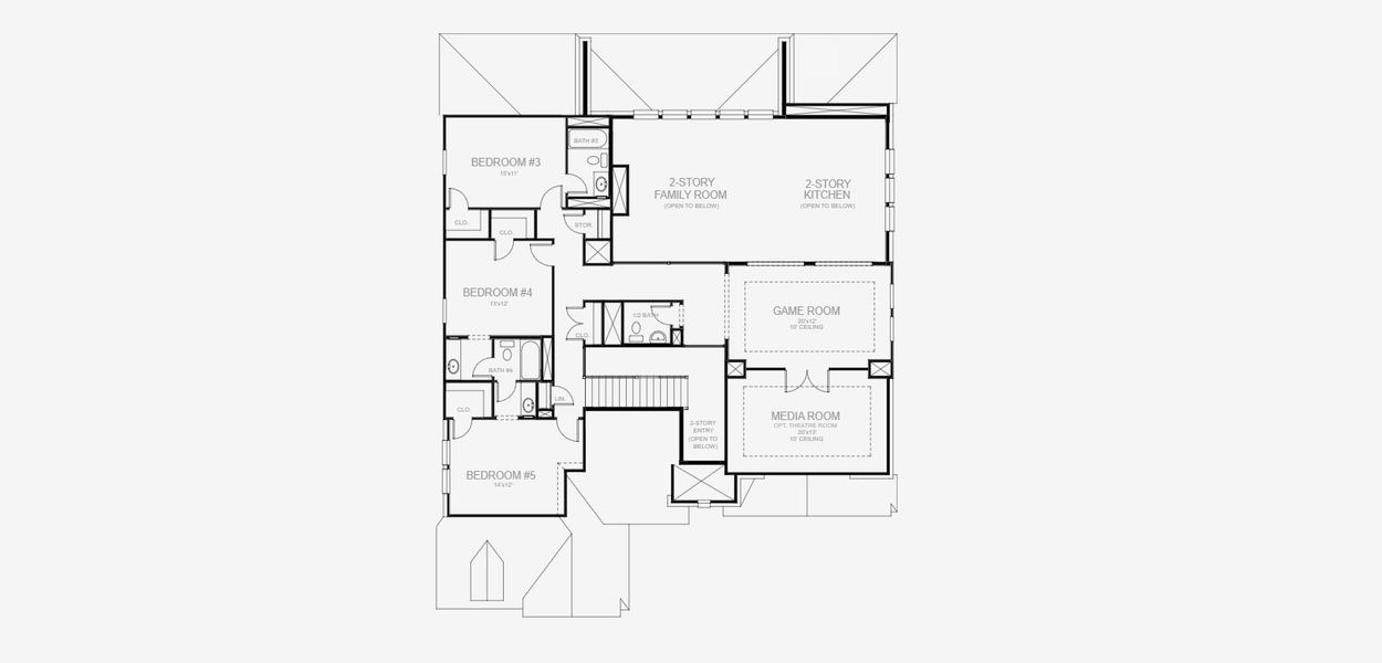 2D floor plan layout for the 4140W by Perry Homes in Sweetgrass 80', Haslet, TX (Image 4).