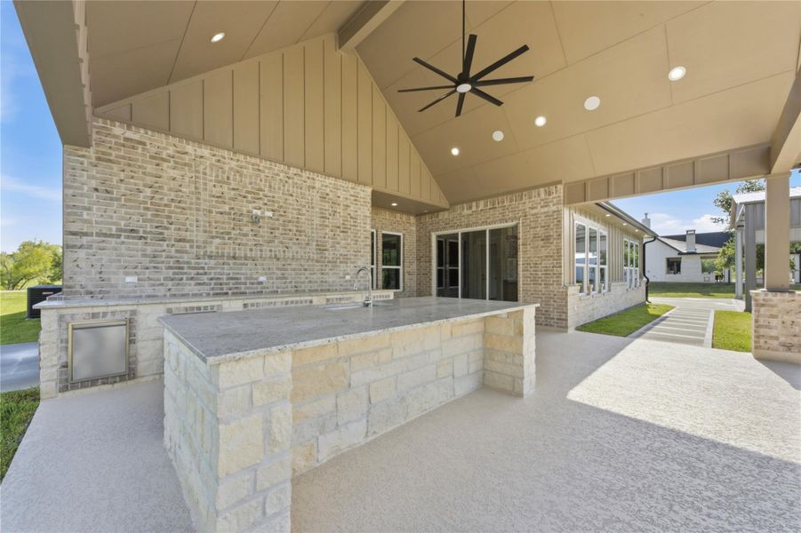 Exterior details and patio area of a home in , Baytown (Image 4). Exterior details and patio area of a home in , Baytown (Image 4).