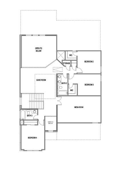 2D floor plan layout of this home in University Heights, Round Rock, TX (Image 3).