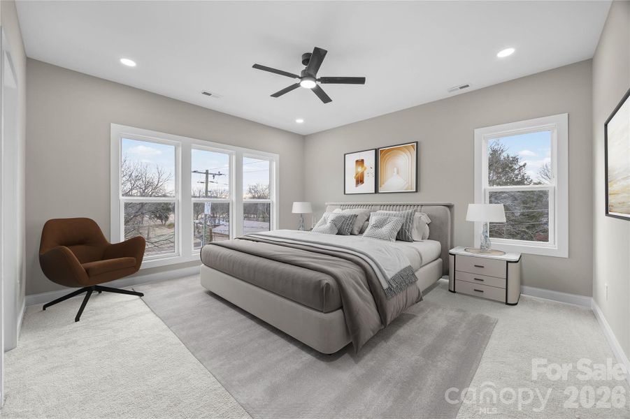 Primary Bedroom Virtually Staged