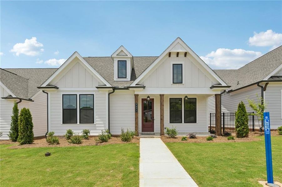 Front exterior of a new home in Aberdeen, Hoschton, GA, highlighting curb appeal (Image 18).