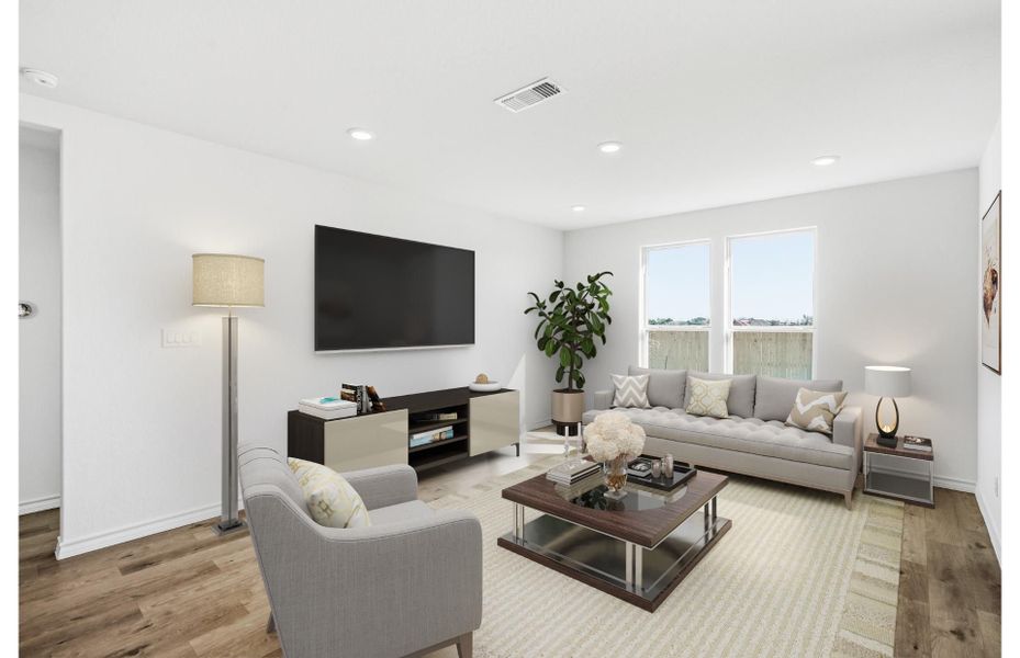 Representative furnished interior of a home built from the Albany by Pulte Homes in Nopal Valley, San Antonio (Image 6).
