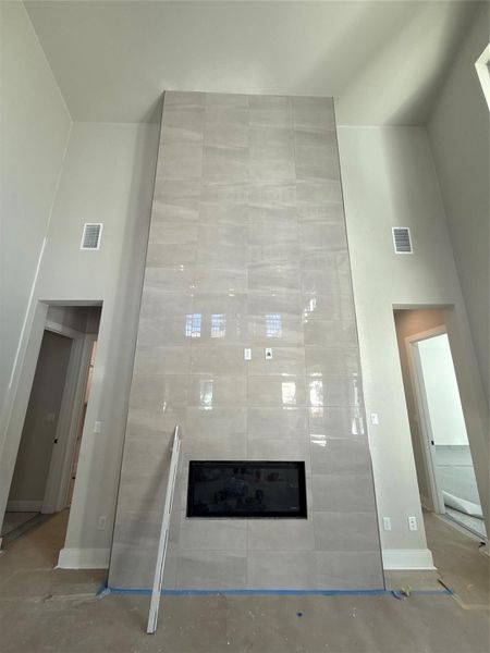 Stunning floor to ceiling fireplace detailing