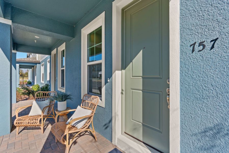 Covered Front Porch into Your New Galene Townhome