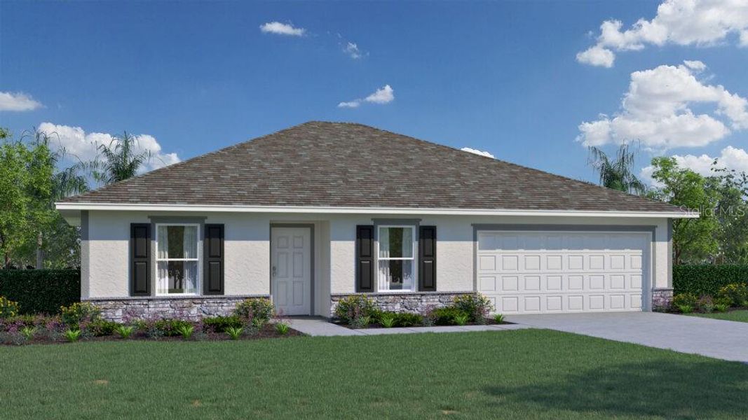 Front exterior of a new home in North Port, North Port, FL, highlighting curb appeal (Image 1). Front exterior of a new home in North Port, North Port, FL, highlighting curb appeal (Image 1).