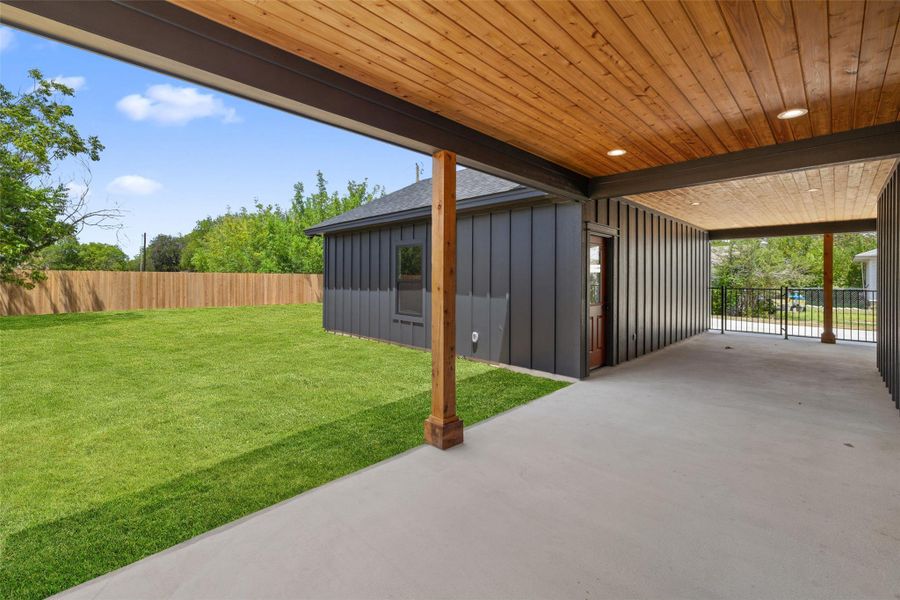 Exterior details and patio area of a home in , Taylor (Image 3). Exterior details and patio area of a home in , Taylor (Image 3).
