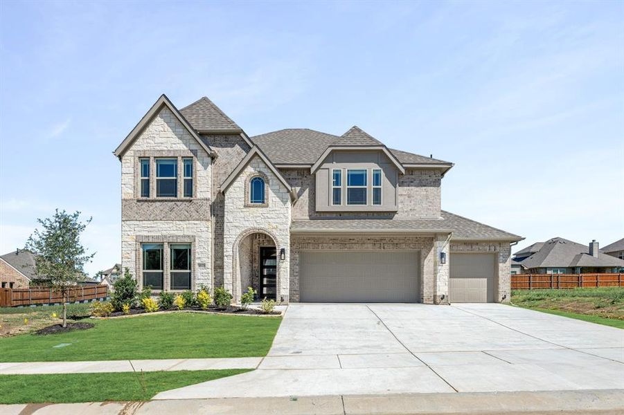 Front exterior of a new home in Eagle Glen 60, Alvarado, TX, highlighting curb appeal (Image 1).