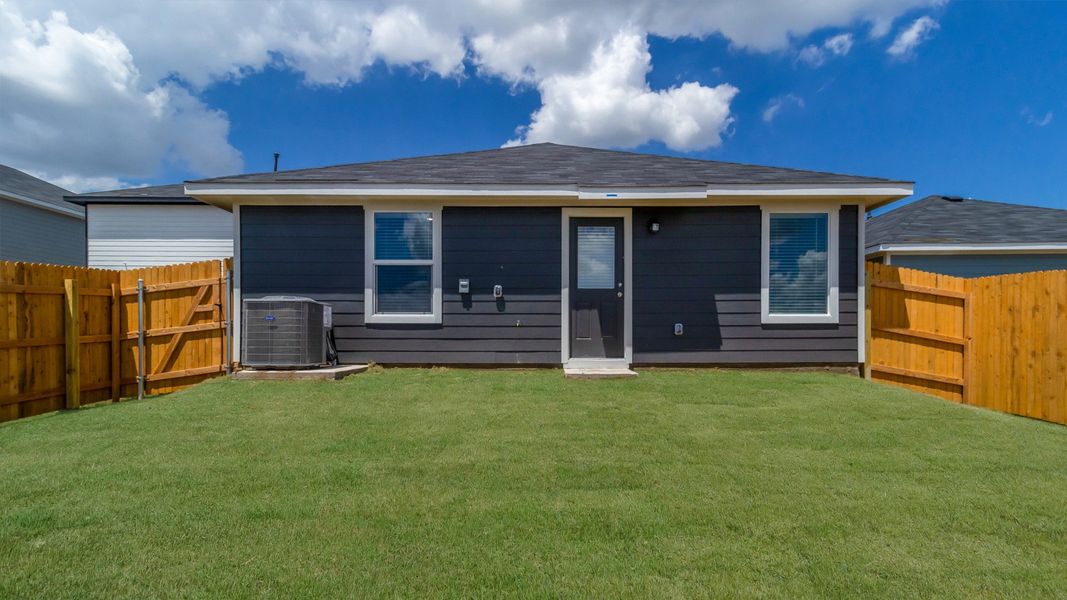 Representative exterior photo of a completed home built from the The Estero by D.R. Horton in Prairie Lakes, Buda, TX (Image 13). Representative exterior photo of a completed home built from the The Estero by D.R. Horton in Prairie Lakes, Buda, TX (Image 13).