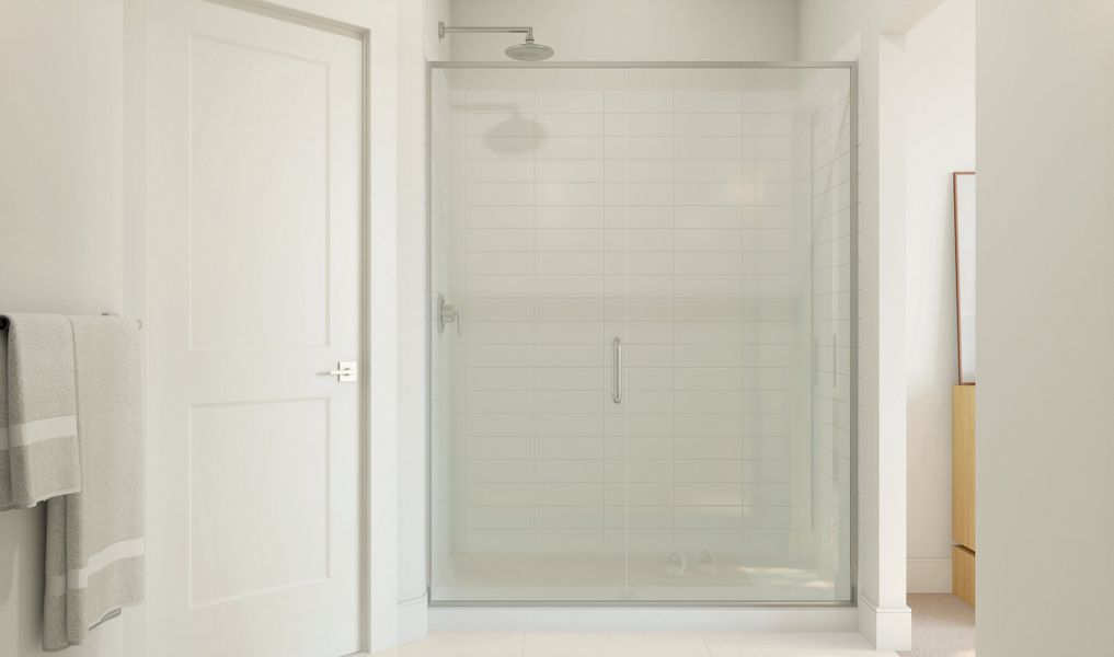 Primary bath glass shower enclosure Primary bath glass shower enclosure