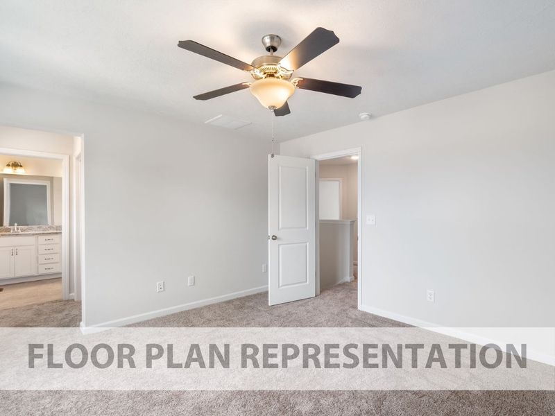 Athens 3 Bedroom Plan Primary Bedroom | Ivey Homes