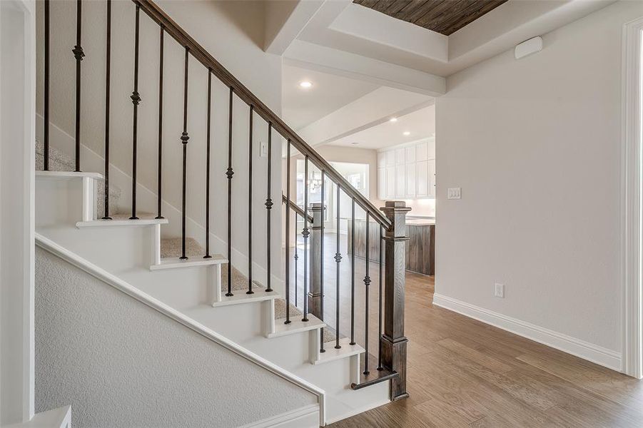 Stairs with wood-type flooring