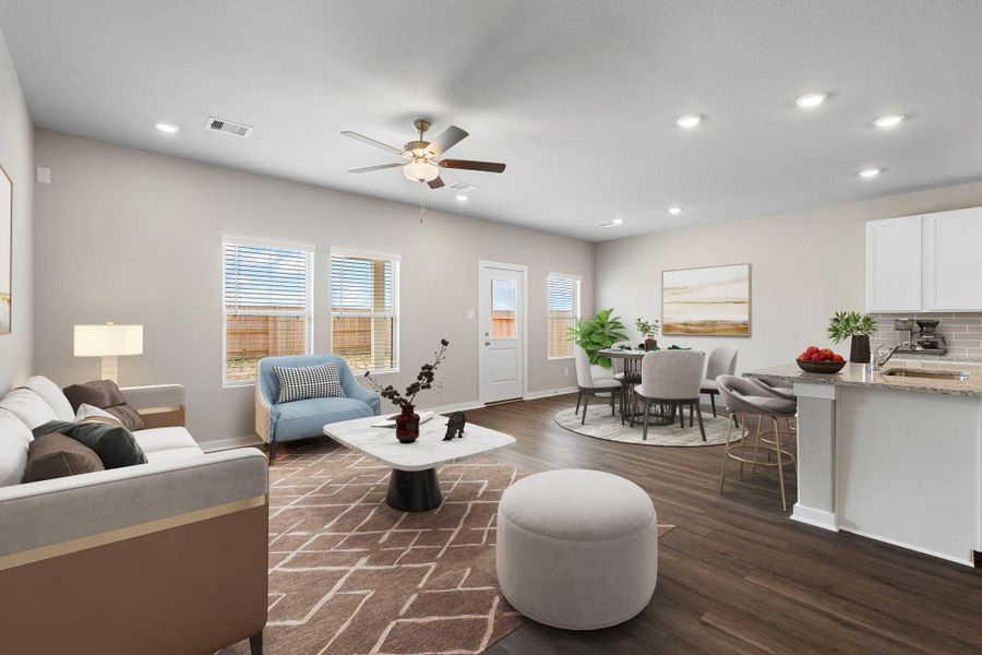 Furnished interior view inside a new home in River Ranch Trails, Dayton (Image 5).