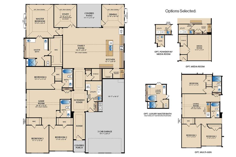 2D floor plan layout of this home in Timberbrook, Justin, TX (Image 1).