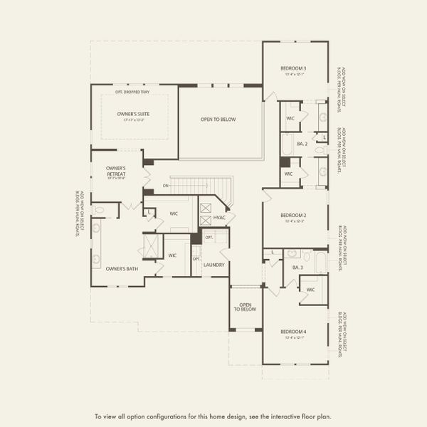 2D floor plan layout for the Roseland by Pulte Homes in Avera, Orlando, FL (Image 5).