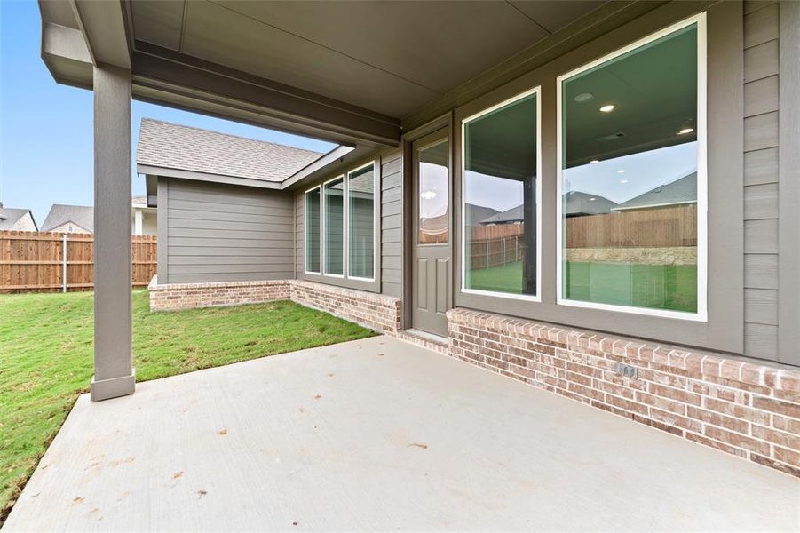 Exterior details and patio area of a home in Liberty Pointe, Gainesville (Image 4). Exterior details and patio area of a home in Liberty Pointe, Gainesville (Image 4).