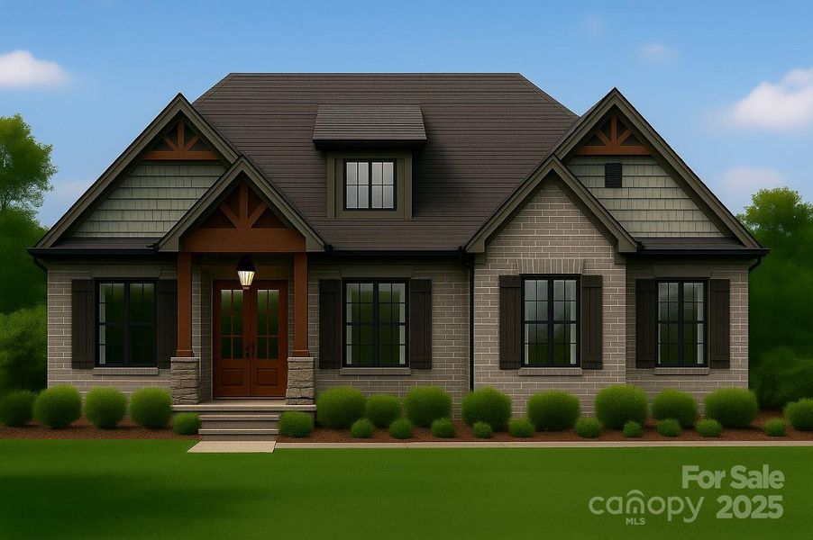 *representative rendering- full brick & sideload garage