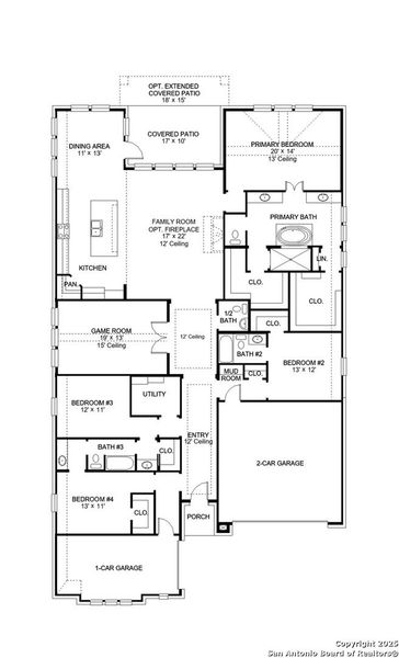 2D floor plan layout of this home in Windborne 100', Schertz, TX (Image 2). 2D floor plan layout of this home in Windborne 100', Schertz, TX (Image 2).