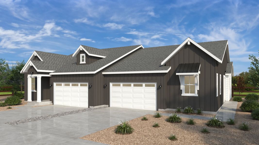 Representative exterior photo of a completed home built from the Rocky Mountain by Taylor Morrison in Parterre, Thornton, CO (Image 18).