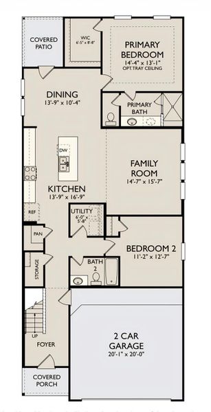 2D floor plan layout of this home in Emory Glen, Magnolia, TX (Image 5).