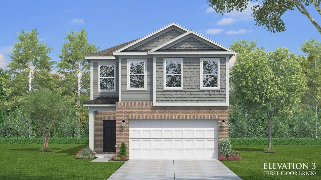 DRB Homes Juniper Elevation 3 First Floor Brick