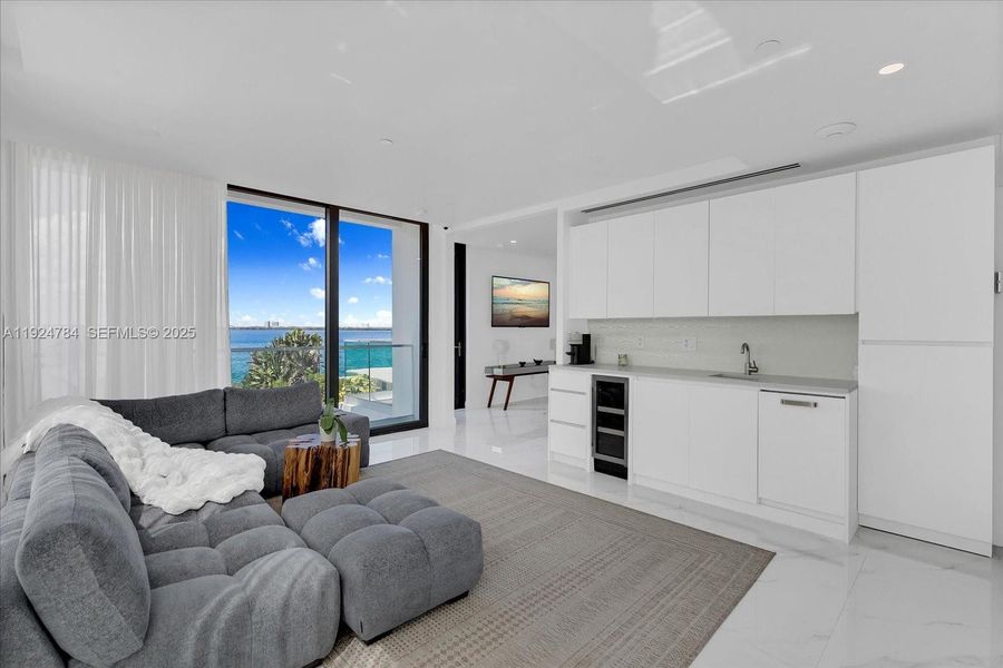 Furnished interior view inside a new home in , Miami Beach (Image 15). Furnished interior view inside a new home in , Miami Beach (Image 15).