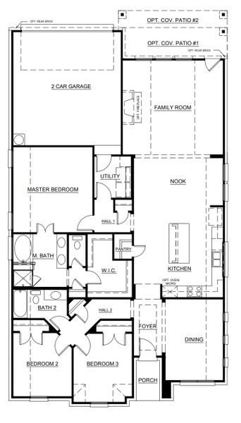 2D floor plan layout for the Concept 1958 by Risewell Homes in Redden Farms, Midlothian, TX (Image 3).