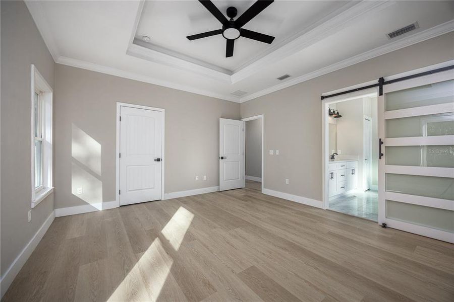 Primary Bedroom with Barn Door