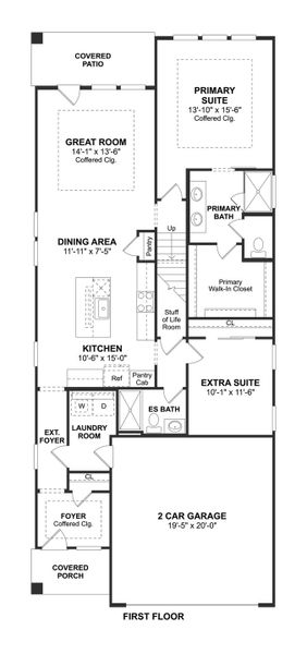 2D floor plan layout for the Silver Maple II by K. Hovnanian® Homes in Bergamo, Katy, TX (Image 3). 2D floor plan layout for the Silver Maple II by K. Hovnanian® Homes in Bergamo, Katy, TX (Image 3).