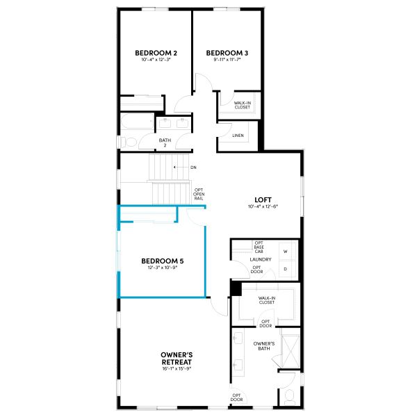 2D floor plan layout for the Spark Two by Brookfield Residential in Spark at Uplands, Westminster, CO (Image 9).