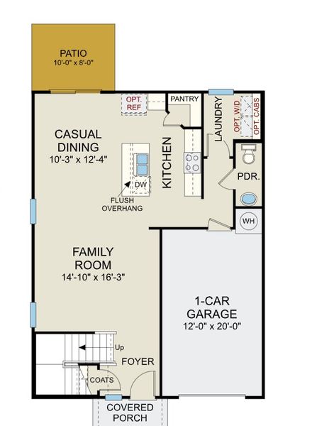 2D floor plan layout of this home in Watson Ridge, Sanford, NC (Image 15).