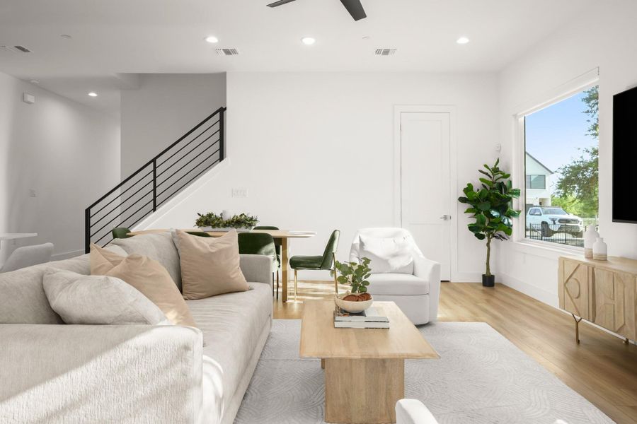 Featuring tall ceilings, recessed lighting, luxury vinyl plank flooring, and a soft, neutral white palate that pairs well with any decor. Featuring tall ceilings, recessed lighting, luxury vinyl plank flooring, and a soft, neutral white palate that pairs well with any decor.